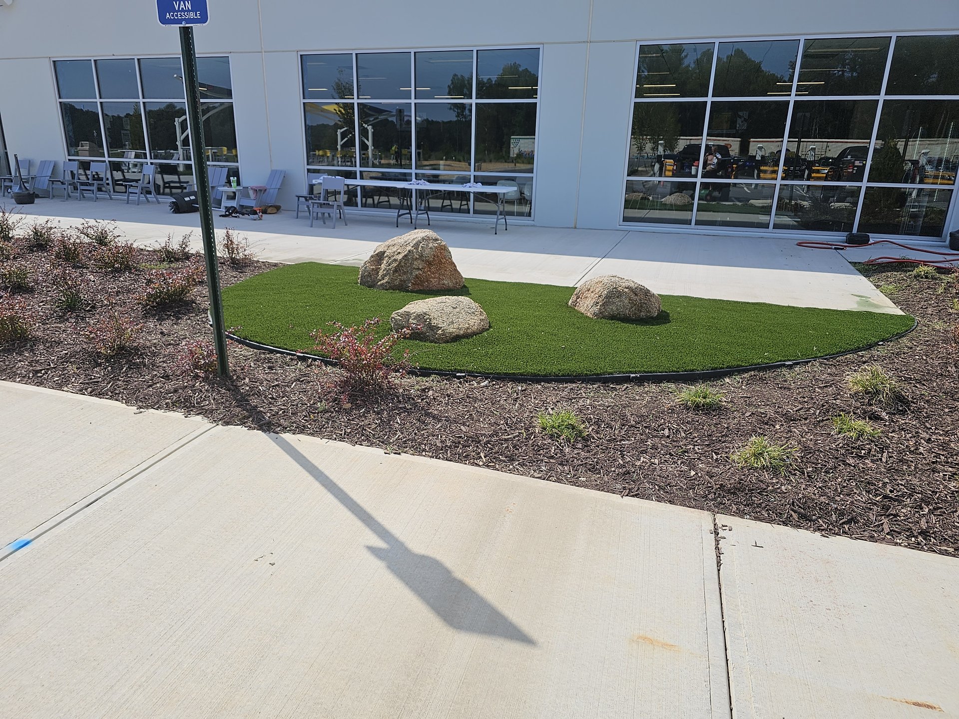 artificial turf section for bedrocks commercial property